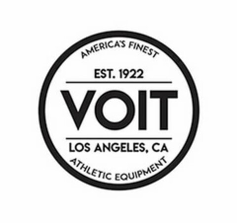 AMERICA'S FINEST EST. 1922 VOIT LOS ANGELES, CA ATHLETIC EQUIPMENT Logo (USPTO, 14.05.2019)