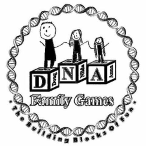 D DOUG N NILDA A ANNA FAMILY GAMES THE BUILDING BLOCKS OF FUN Logo (USPTO, 08/18/2010)