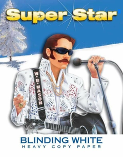 SUPER STAR W.B. MASON BLINDING WHITE HEAVY COPY PAPER Logo (USPTO, 06/14/2011)