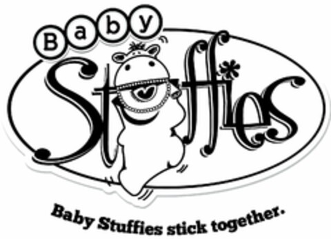 BABY STUFFIES BABY STUFFIES STICK TOGETHER. Logo (USPTO, 02/20/2014)