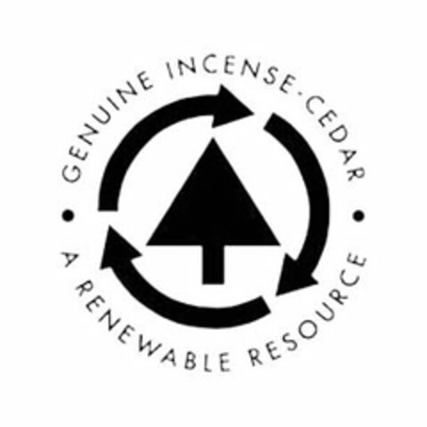 GENUINE INCENSE CEDAR A RENEWABLE RESOURCE Logo (USPTO, 04.02.2016)