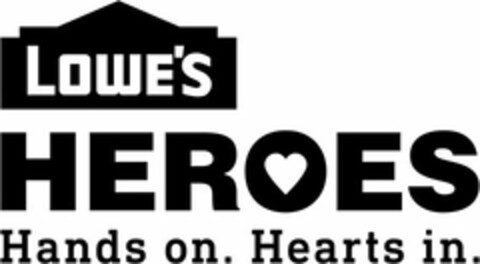 LOWE'S HEROES HANDS ON. HEARTS IN. Logo (USPTO, 28.10.2016)