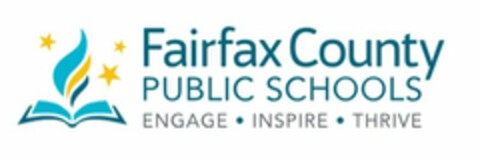 FAIRFAX COUNTY PUBLIC SCHOOLS ENGAGE · INSPIRE · THRIVE Logo (USPTO, 04/17/2018)