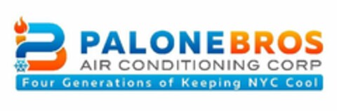 PB PALONE BROS AIR CONDITIONING CORP FOUR GENERATIONS OF KEEPING NYC COOL Logo (USPTO, 05/23/2018)