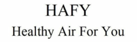 HAFY HEALTHY AIR FOR YOU Logo (USPTO, 20.08.2019)