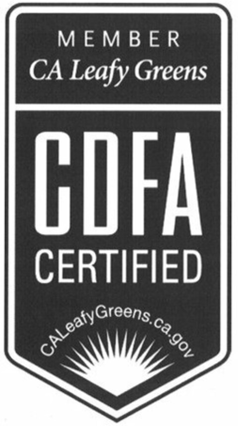 MEMBER CA LEAFY GREENS CDFA CERTIFIED CALEAFYGREENS.CA.GOV Logo (USPTO, 07.03.2013)