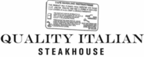 QUALITY ITALIAN STEAKHOUSE SAFE HANDLING INSTRUCTIONS Logo (USPTO, 06/04/2013)