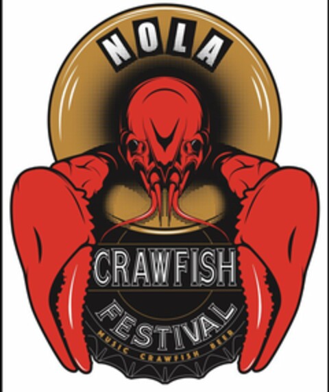 NOLA CRAWFISH FESTIVAL MUSIC CRAWFISH BEER Logo (USPTO, 11/11/2016)