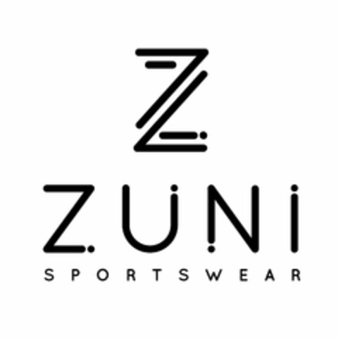 Z ZUNI SPORTSWEAR Logo (USPTO, 16.07.2019)