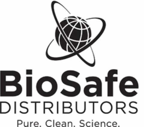 BIOSAFE DISTRIBUTORS PURE. CLEAN. SCIENCE. Logo (USPTO, 04/23/2020)