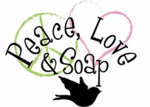 PEACE, LOVE & SOAP Logo (USPTO, 13.07.2010)