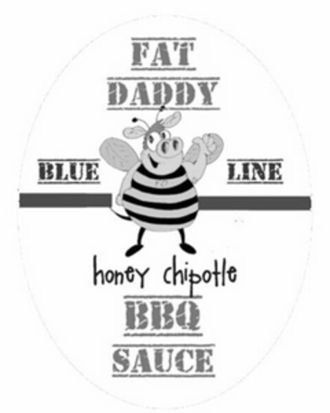 FAT DADDY BLUE LINE HONEY CHIPOTLE BBQ SAUCE Logo (USPTO, 23.06.2019)