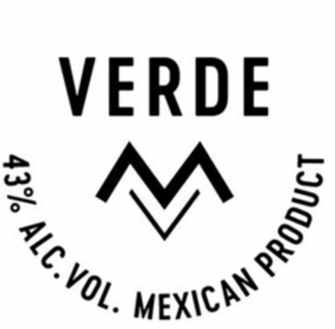 VERDE MV 43% ALC. VOL. MEXICAN PRODUCT Logo (USPTO, 29.07.2020)