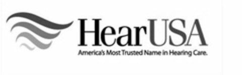 HEARUSA AMERICA'S MOST TRUSTED NAME IN HEARING CARE. Logo (USPTO, 10/27/2014)