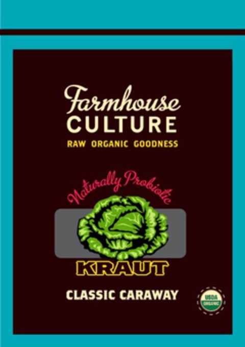 FARMHOUSE CULTURE RAW ORGANIC GOODNESS NATURALLY PROBIOTIC KRAUT CLASSIC CARAWAY Logo (USPTO, 29.10.2014)