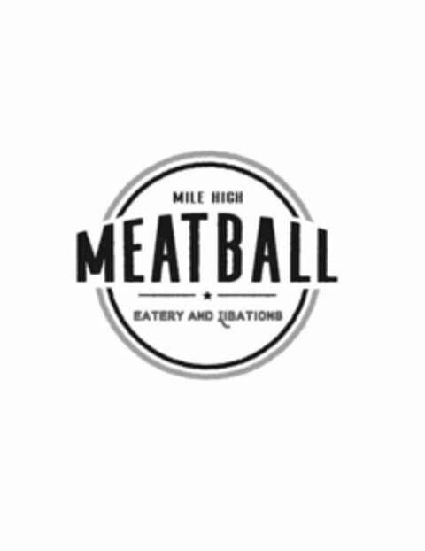 MILE HIGH MEATBALL EATERY AND LIBATIONS Logo (USPTO, 04/25/2017)