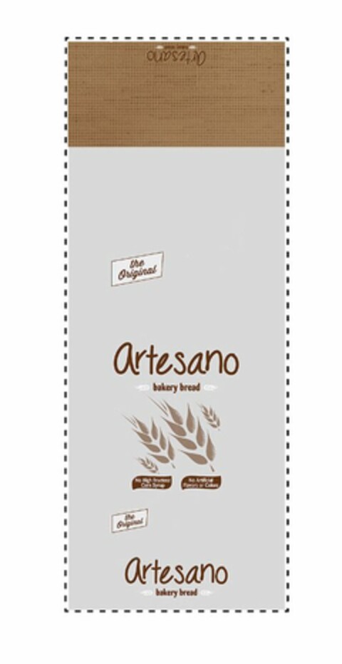 THE ORIGINAL ARTESANO BAKERY BREAD NO HIGH FRUCTOSE CORN SYRUP NO ARTIFICIAL FLAVORS OR COLORS Logo (USPTO, 20.07.2017)