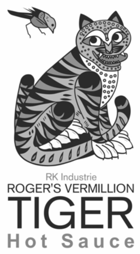 RK INDUSTRIE ROGER'S VERMILLION TIGER HOT SAUCE Logo (USPTO, 26.03.2019)