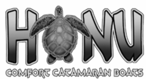 HONU COMFORT CATAMARAN BOATS Logo (USPTO, 25.06.2019)