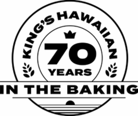 KING'S HAWAIIAN 70 YEARS IN THE BAKING Logo (USPTO, 13.09.2019)