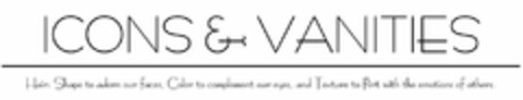 ICONS & VANITIES | HAIR: SHAPE TO ADORN OUR FACES, COLOR TO COMPLEMENT OUR EYES, AND TEXTURE TO FLIRT WITH THE EMOTIONS OF OTHERS. Logo (USPTO, 22.09.2019)