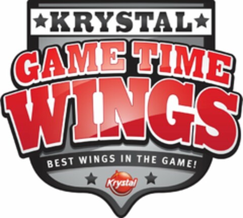 KRYSTAL GAME TIME WINGS BEST WINGS IN THE GAME! Logo (USPTO, 07/02/2010)