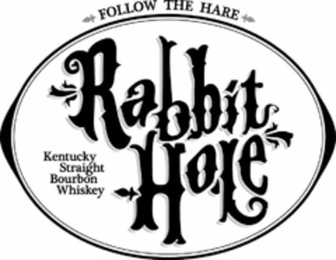 FOLLOW THE HARE RABBIT HOLE KENTUCKY STRAIGHT BOURBON WHISKEY Logo (USPTO, 12.12.2013)