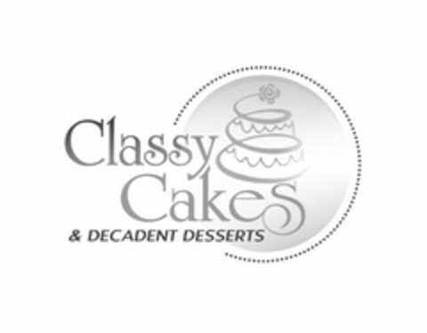 CLASSY CAKES & DECADENT DESSERTS Logo (USPTO, 02/04/2017)