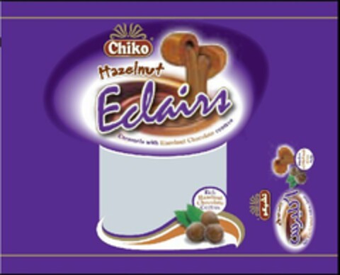 CHIKO HAZELNUT ECLAIRS CARAMELS WITH HAZELNUT CHOCOLATE CENTRES RICH HAZELNUT CHOCOLATE CENTRES Logo (USPTO, 03.03.2010)