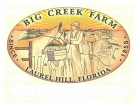 BIG CREEK FARM LAUREL HILL, FLORIDA ·SINCE· ·1858· Logo (USPTO, 12.03.2012)