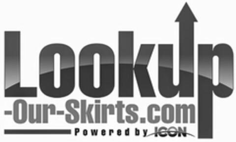 LOOKUP-OUR-SKIRTS.COM POWERED BY ICON Logo (USPTO, 06/17/2015)