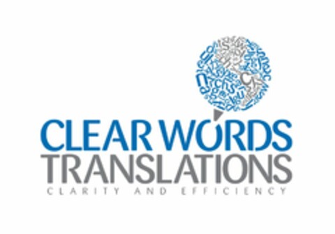 CLEAR WORDS TRANSLATIONS CLARITY AND EFFICIENCY Logo (USPTO, 09/23/2015)