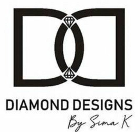 D D DIAMOND DESIGNS BY SIMA K Logo (USPTO, 01/16/2019)