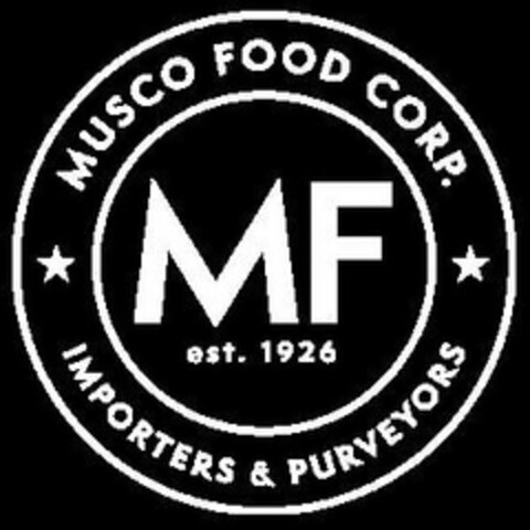 MUSCO FOOD CORP. IMPORTERS & PURVEYORS MF EST. 1926 Logo (USPTO, 03.04.2020)