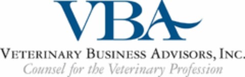 VBA VETERINARY BUSINESS ADVISORS, INC. COUNSEL FOR THE VETERINARY PROFESSION Logo (USPTO, 06/25/2009)