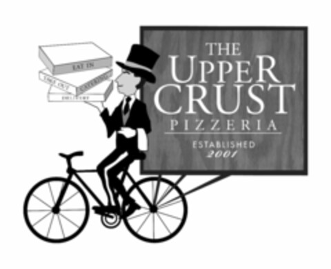 THE UPPER CRUST PIZZERIA ESTABLISHED 2001 EAT IN TAKE OUT CATERING DELIVERY Logo (USPTO, 11.11.2009)