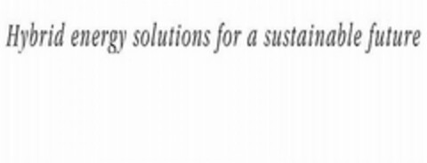 HYBRID ENERGY SOLUTIONS FOR A SUSTAINABLE FUTURE Logo (USPTO, 11/15/2010)