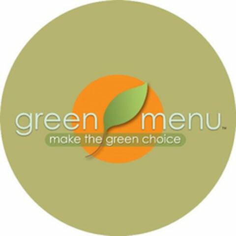 GREEN MENU MAKE THE GREEN CHOICE Logo (USPTO, 11/02/2012)