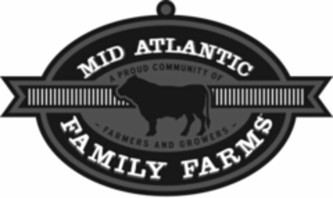 MID ATLANTIC FAMILY FARMS A PROUD COMMUNITY OF - FARMERS AND GROWERS - Logo (USPTO, 13.11.2014)