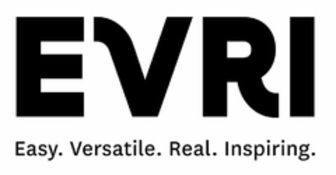 EVRI EASY. VERSATILE. REAL. INSPIRING. Logo (USPTO, 01/11/2019)