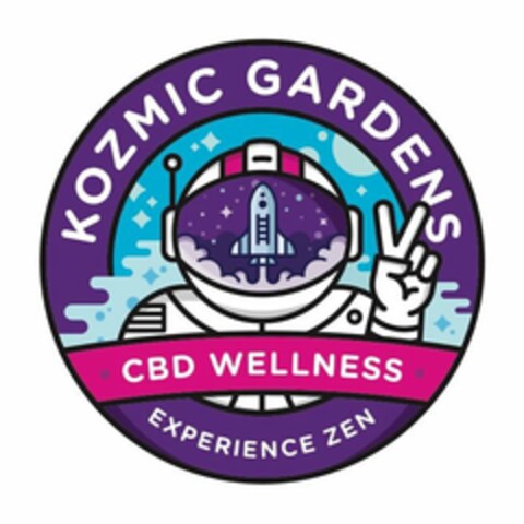 KOZMIC GARDENS CBD WELLNESS EXPERIENCE ZEN @KOZMICGARDENSCBD Logo (USPTO, 17.01.2019)