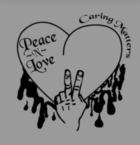 PEACE ~N~ LOVE CARING MATTERS Logo (USPTO, 18.09.2019)