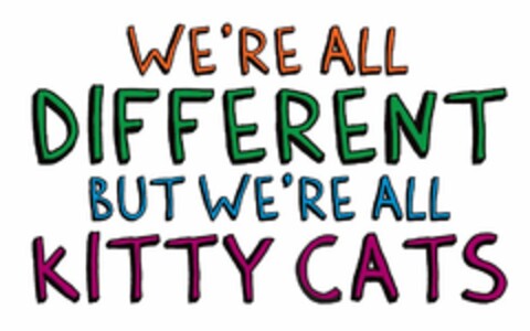 WE'RE ALL DIFFERENT BUT WE'RE ALL KITTY CATS Logo (USPTO, 21.06.2011)
