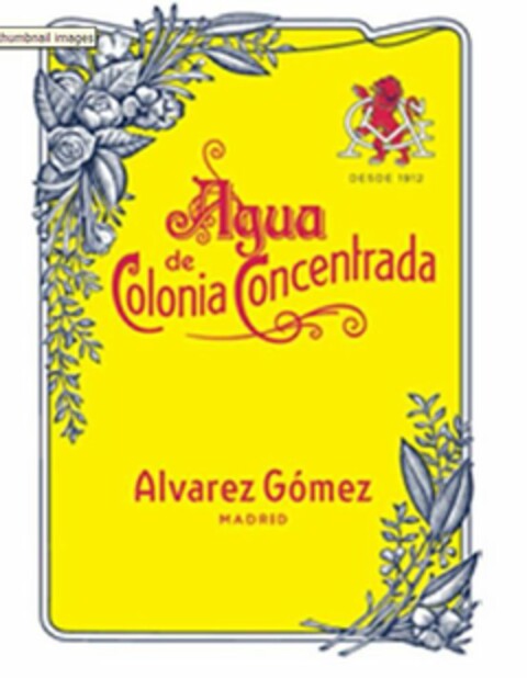 AGUA DE COLONIA CONCENTRADA ALVAREZ GOMEZ MADRID Logo (USPTO, 07.05.2012)