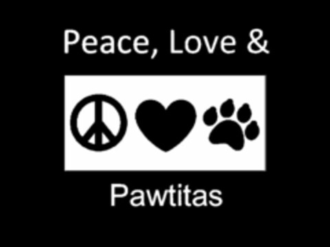 PEACE, LOVE & PAWTITAS Logo (USPTO, 29.07.2015)