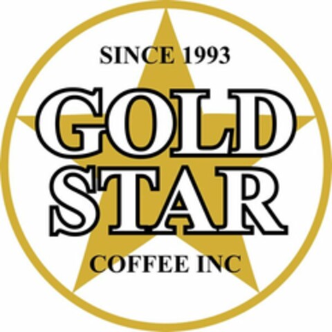 SINCE 1993 GOLD STAR COFFEE INC. Logo (USPTO, 02.08.2017)