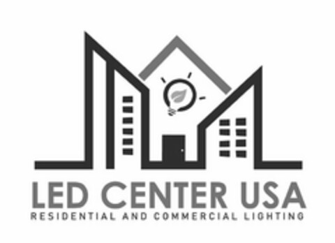LED CENTER USA RESIDENTIAL AND COMMERCIAL LIGHTING Logo (USPTO, 06.08.2019)