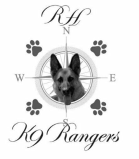 N S E W RH K9 RANGERS Logo (USPTO, 23.09.2019)