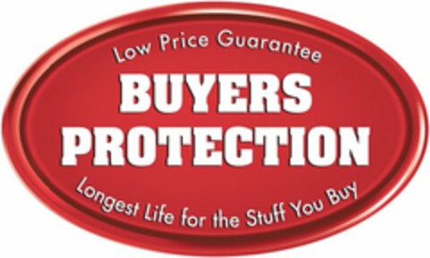 BUYERS PROTECTION LOW PRICE GUARANTEE LONGEST LIFE FOR THE STUFF YOU BUY Logo (USPTO, 05/13/2010)