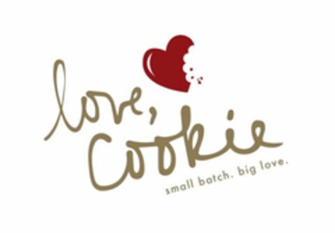 LOVE, COOKIE SMALL BATCH. BIG LOVE. Logo (USPTO, 16.04.2015)